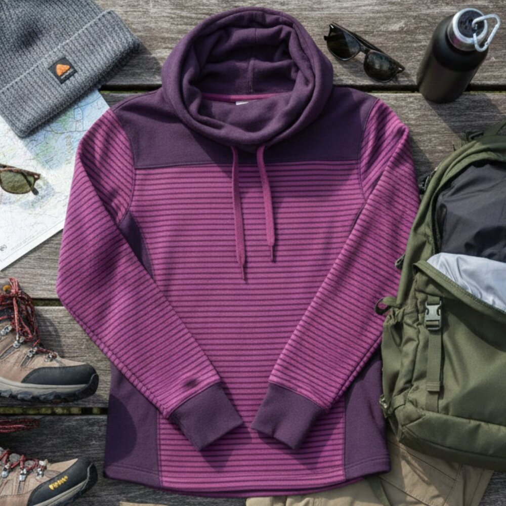 Eddie Bauer Striped Cowl Neck Pullover